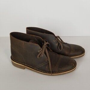 Clarks Bushacre 2 Mens Size 8.5M Brown Casual Classic Leather Chukka Boots